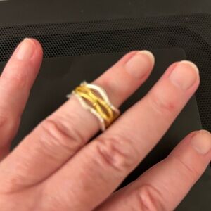 Elegant Gold and Silver Women's Ring